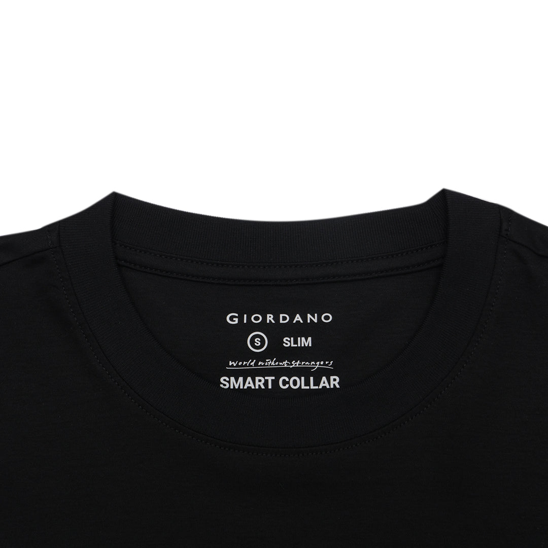 GIORDANO Men's Mulberry Silk Blend Emblem Crew Neck Tee (01025215)