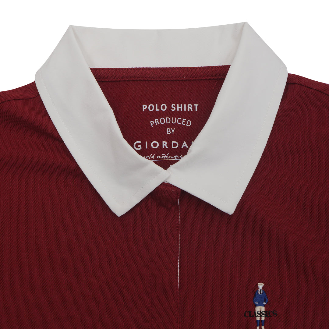 GIORDANO Women's Preppy Classic Man Boyfriend Fit Polo (05315335)