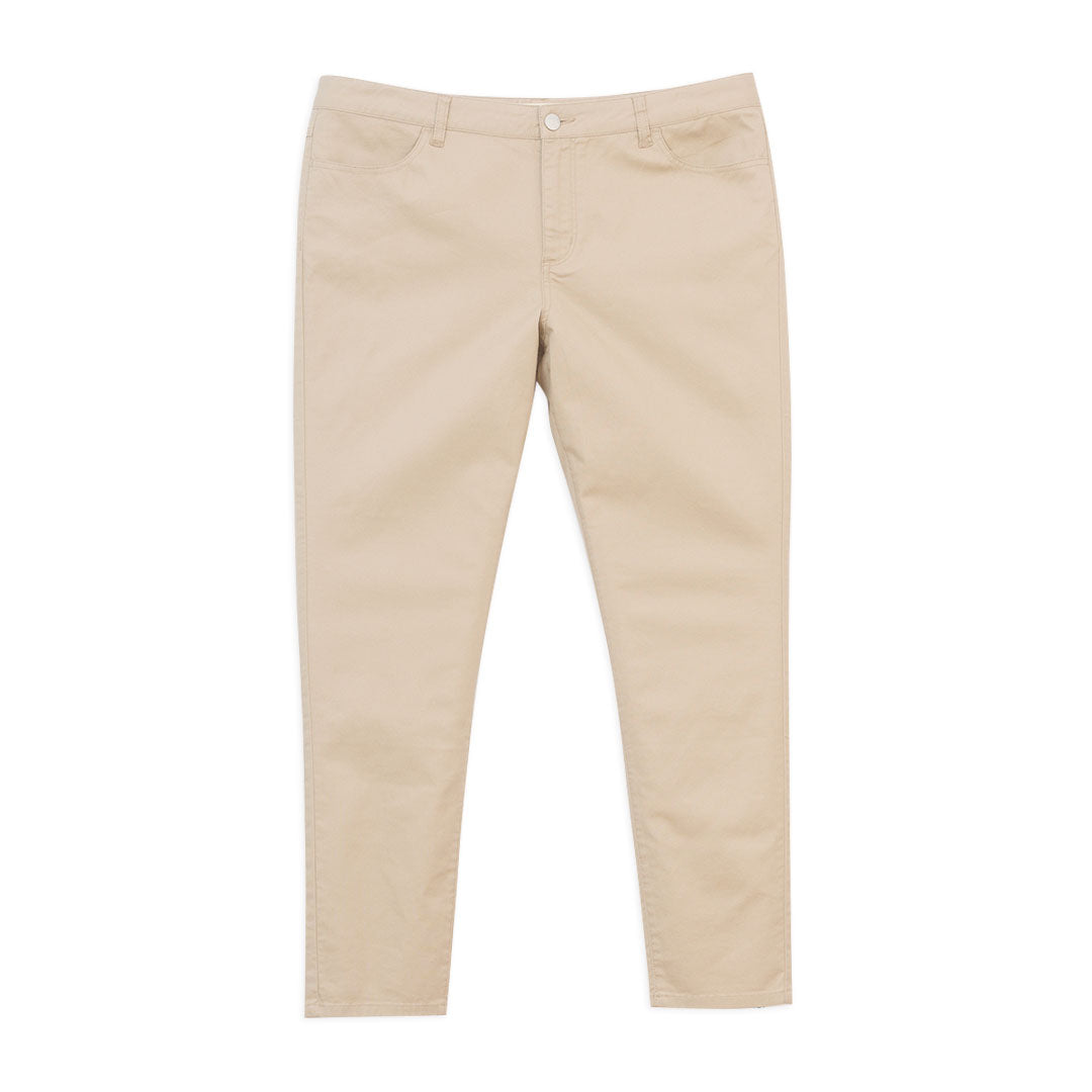 GIORDANO Women's Cotton Spandex Twill Mid Rise Slim Tapered Fit Pants (05428001)