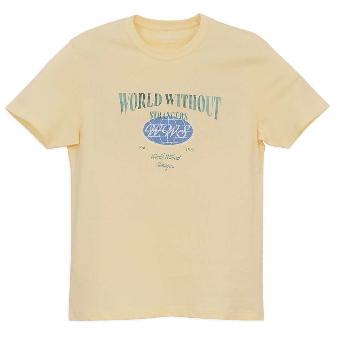 GIORDANO Men's Jersey Crew Neck Short Sleeves WWS Printed Tee (01096313)