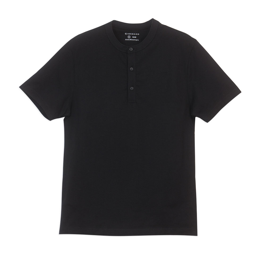 GIORDANO Men's Henley Short Sleeve Slim Fit Tee (01026241)