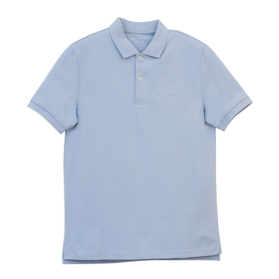 GIORDANO Men's Silk Blend Emblem Slim Fit Polo (01016293)