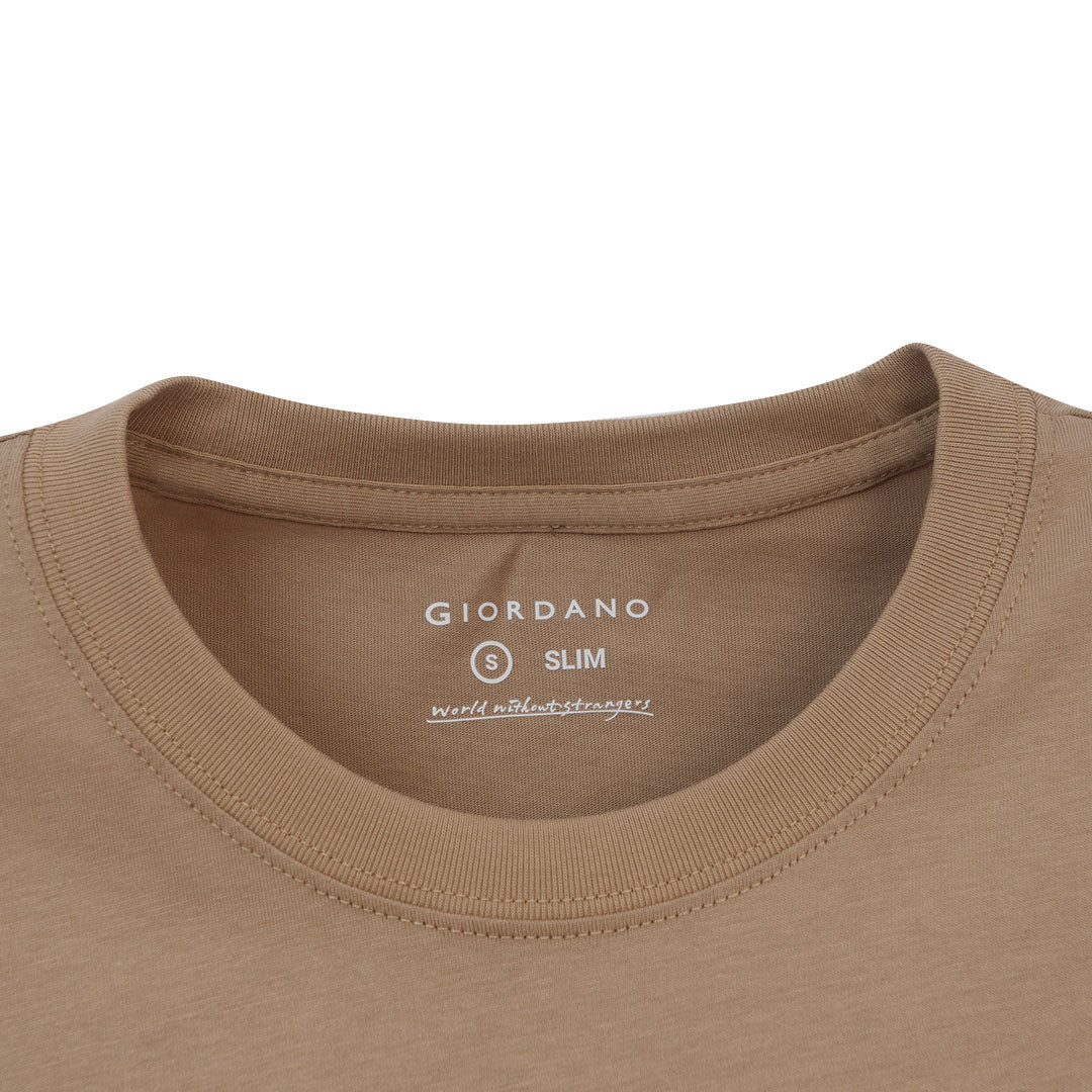 GIORDANO Men's Cotton Jersey Crew Neck Slim Fit Printed Tee (01096205)