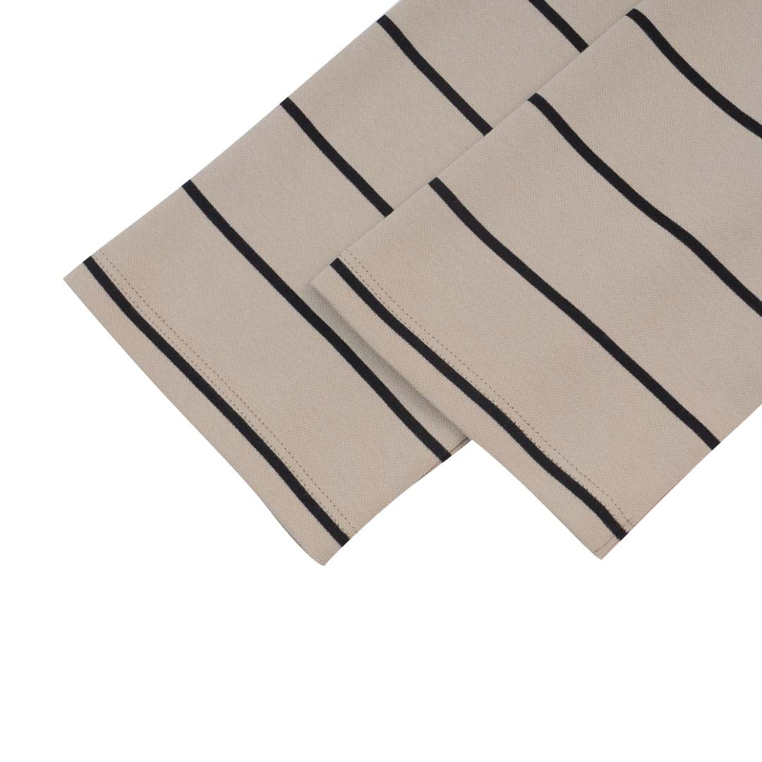 GIORDANO Women's Cotton Polyester Crew Neck Comfort Fit Stripe Tee (05325272)