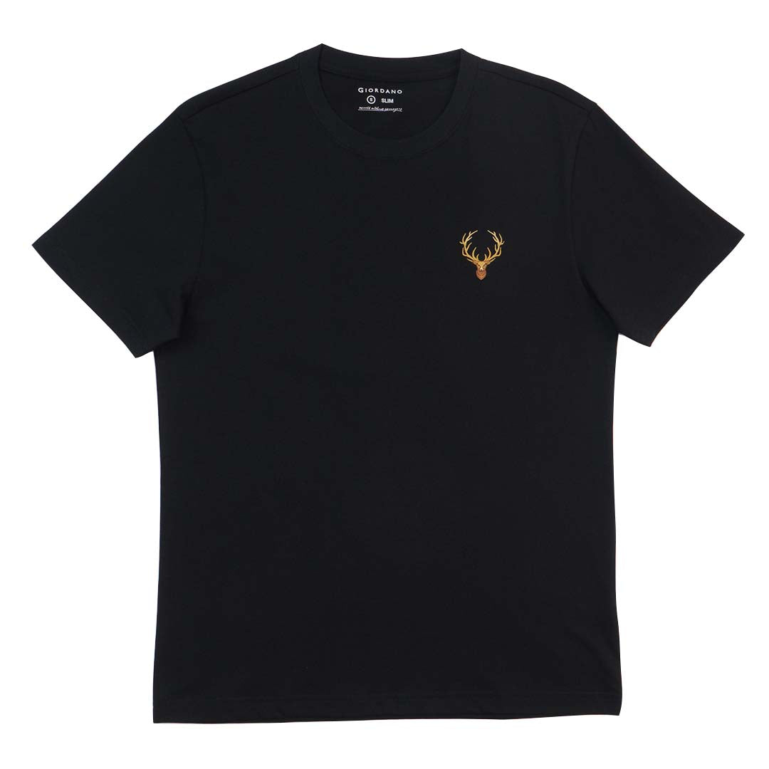 GIORDANO Men's Deer Head Crew Neck Tee (01025641)
