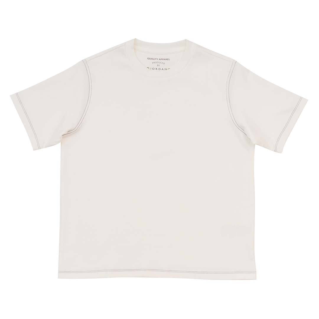 GIORDANO Women's Cotton Spandex Crew Neck Boyfriend Fit Tee (05325276)