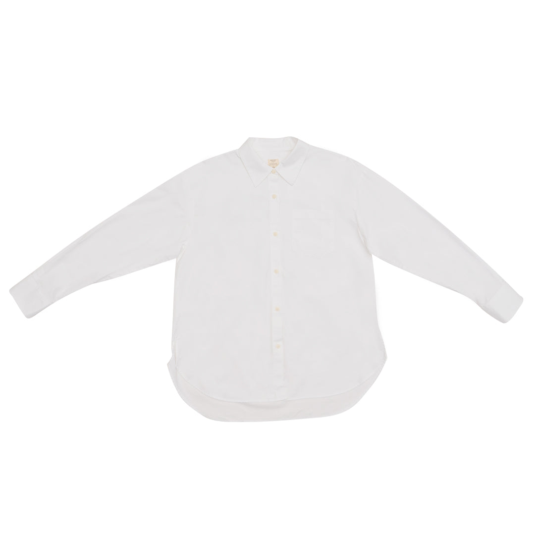 GIORDANO Women's Cotton Lycra Oxford Acute Collar Long Sleeves Eco Soft Shirt (05345018)