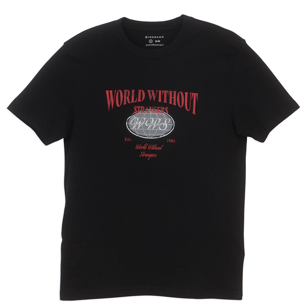 GIORDANO Men's Jersey Crew Neck Short Sleeves WWS Printed Tee (01096313)