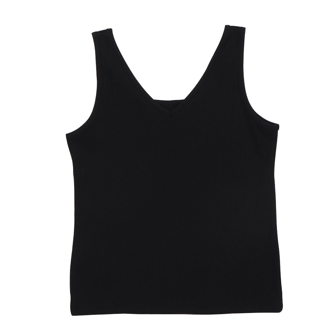 GIORDANO Women's Sorona Jacquard Rib V-Neck Comfort Fit Tee  (05325242)