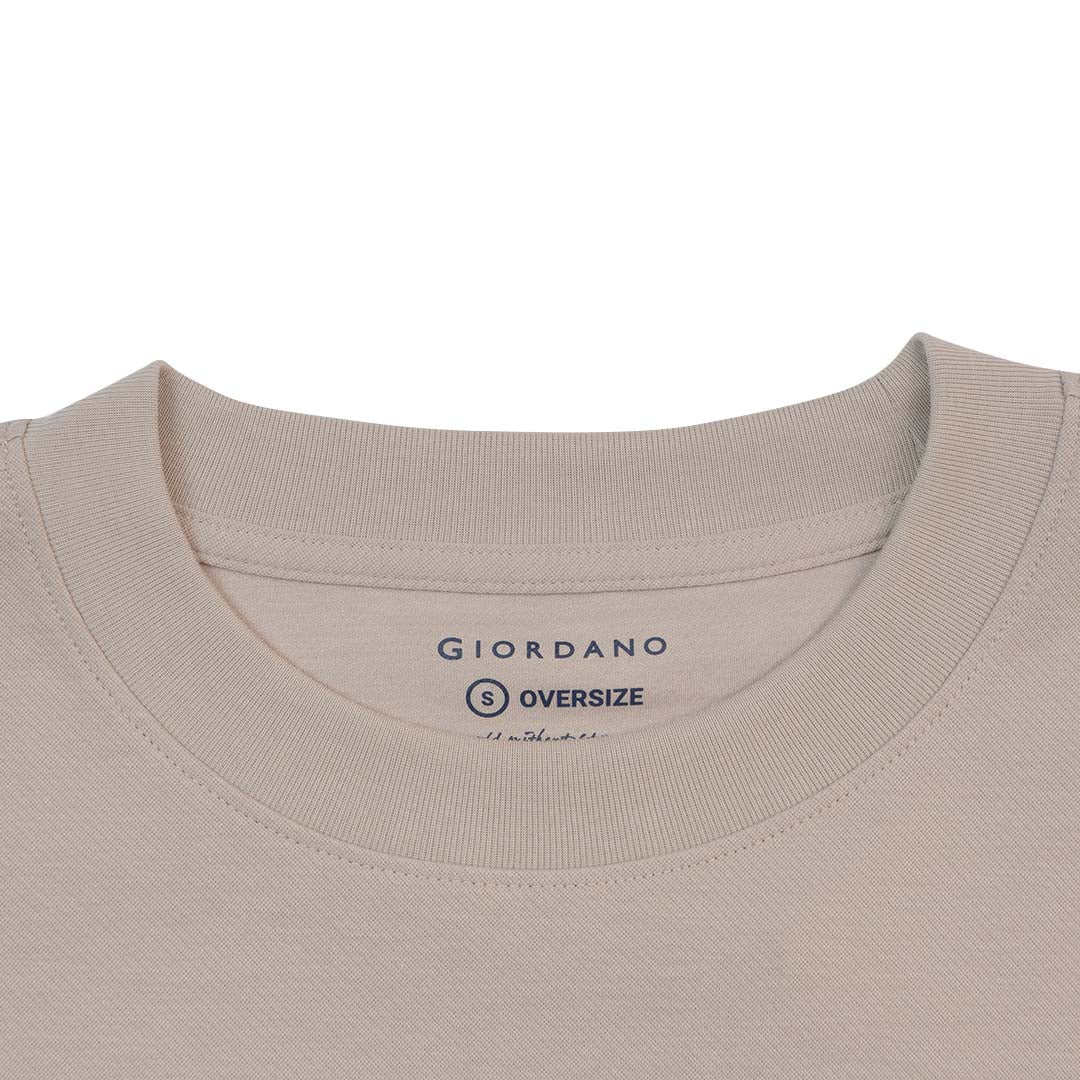 GIORDANO Men's Jacquard Crew Neck Oversize Tee (01025253)