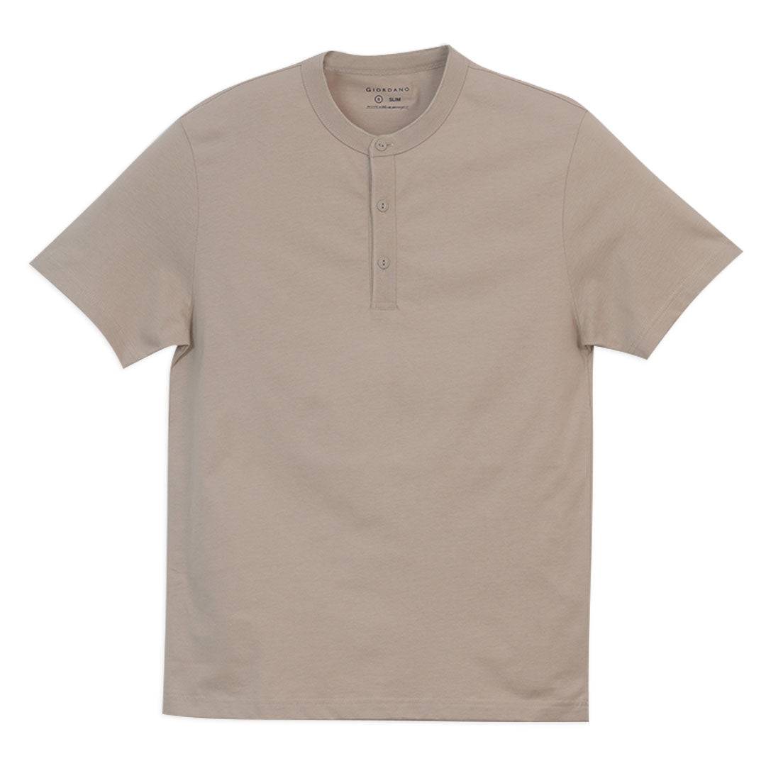 GIORDANO Men's Henley Short Sleeve Slim Fit Tee (01026241)