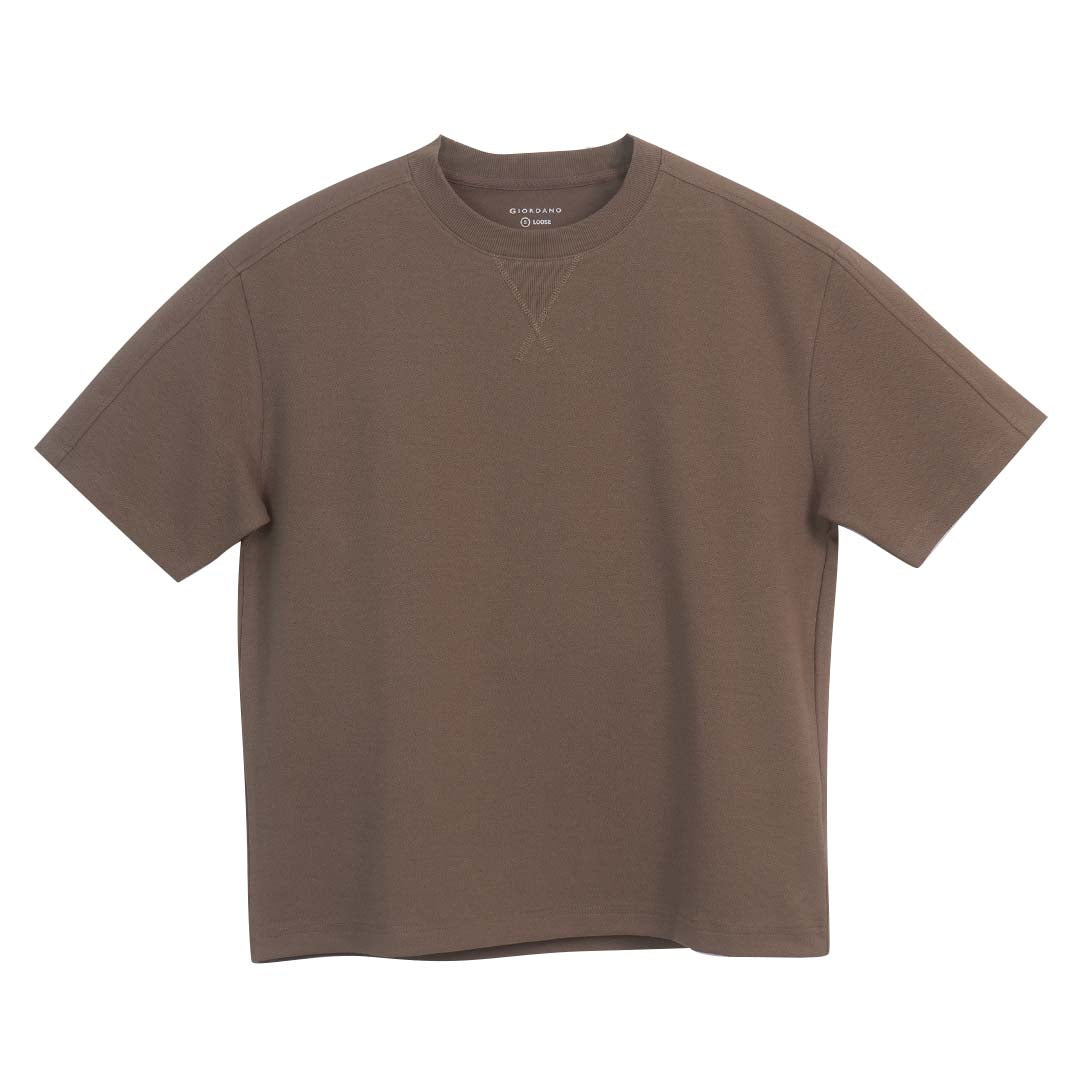 GIORDANO Men's Cotton Polyester Crew Neck Loose Fit Tee (01026221)