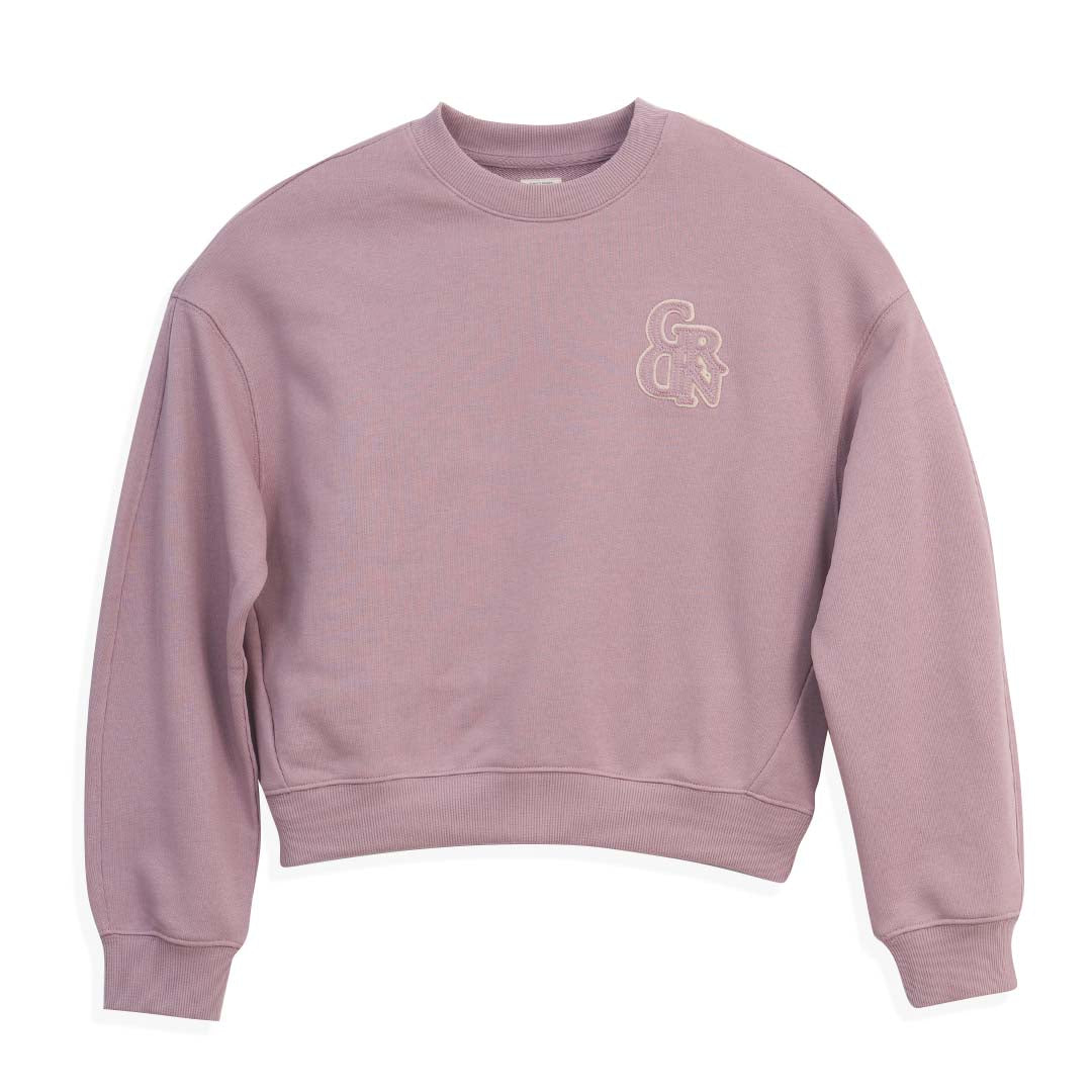 GIORDANO Women's Cotton Polyester French Terry Crew Neck Loose Fit Pullover (05325617)