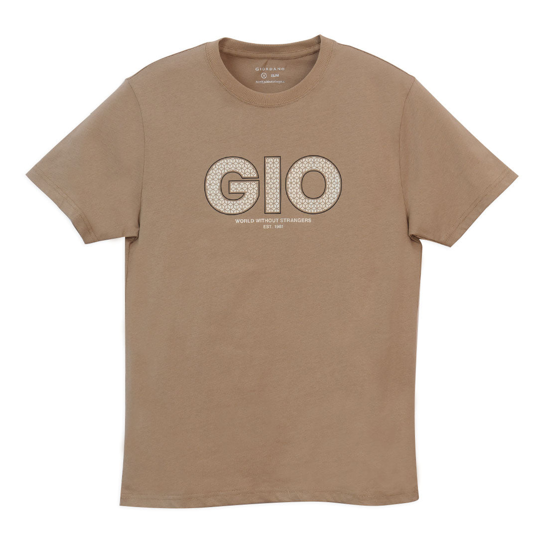 GIORDANO Men's Cotton Jersey Crew Neck Slim Fit Printed Tee (01096205)