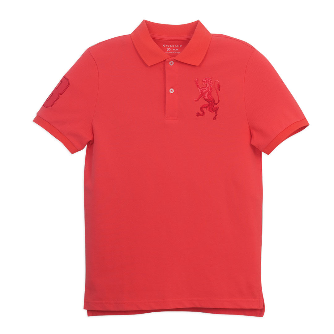 GIORDANO Men's 3D Lion Slim Fit Polo (01016222)