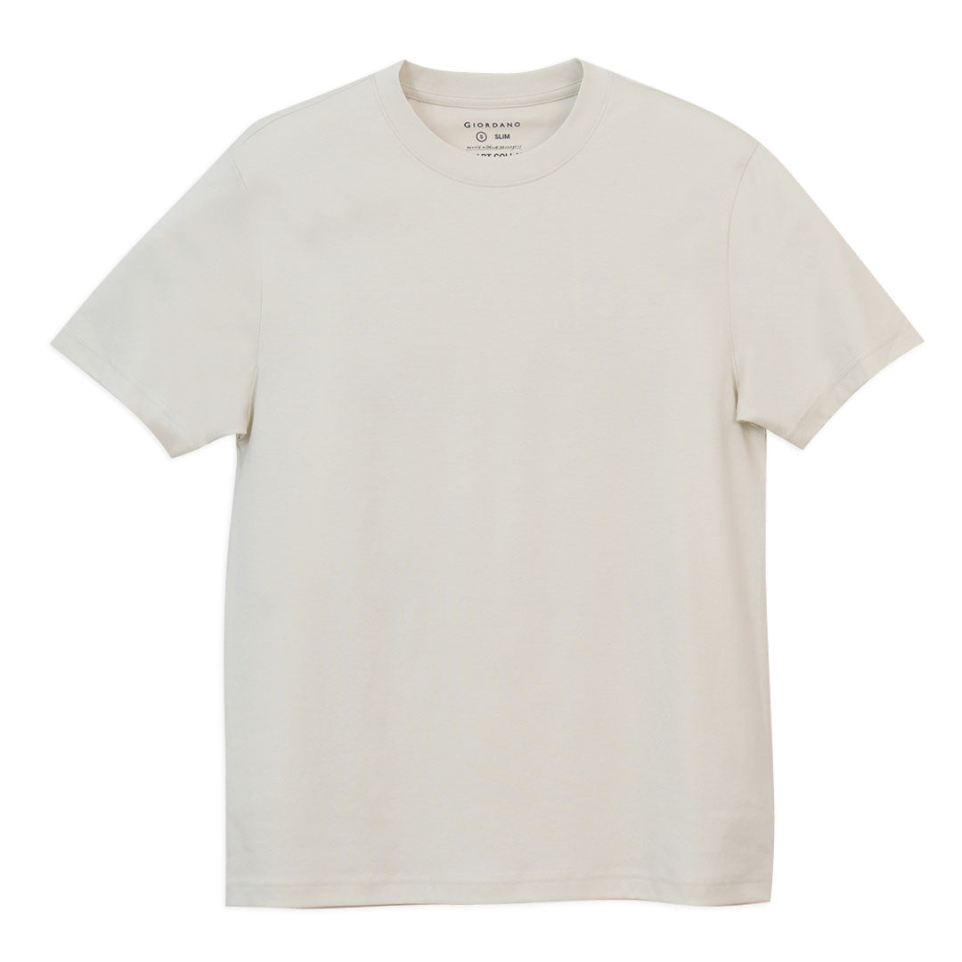 GIORDANO Men's Mulberry Silk Blend Slim Fit Crew Neck Tee (01026215)