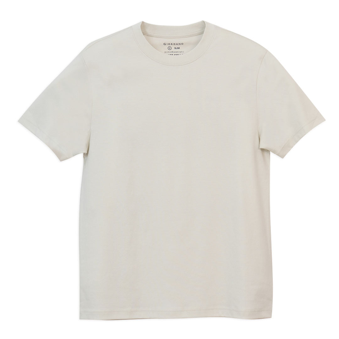 GIORDANO Men's Mulberry Silk Blend Slim Fit Crew Neck Tee (01026215)