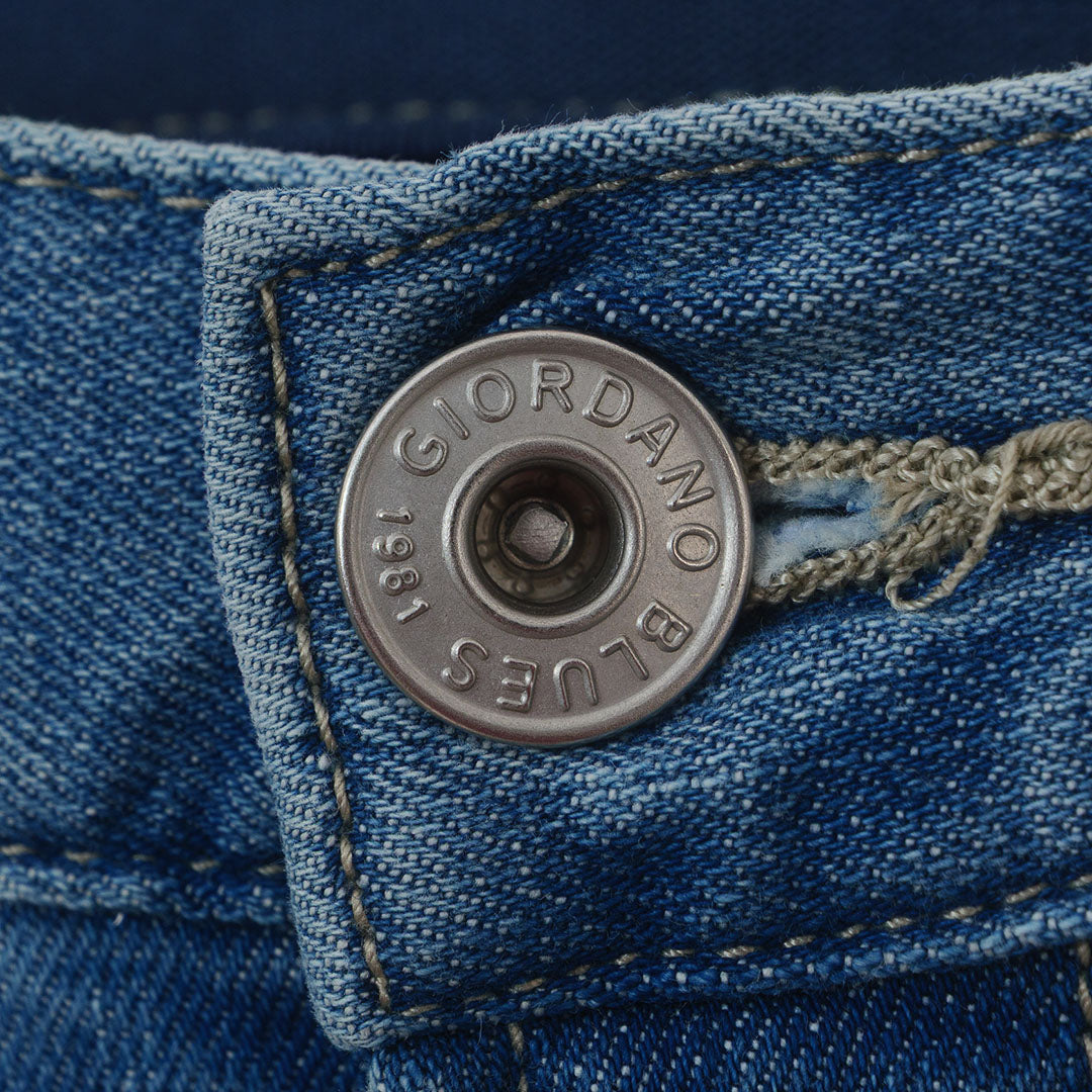 GIORDANO Men's Cotton Spandex Denim Mid Rise Regular Fit Jeans (01115050)