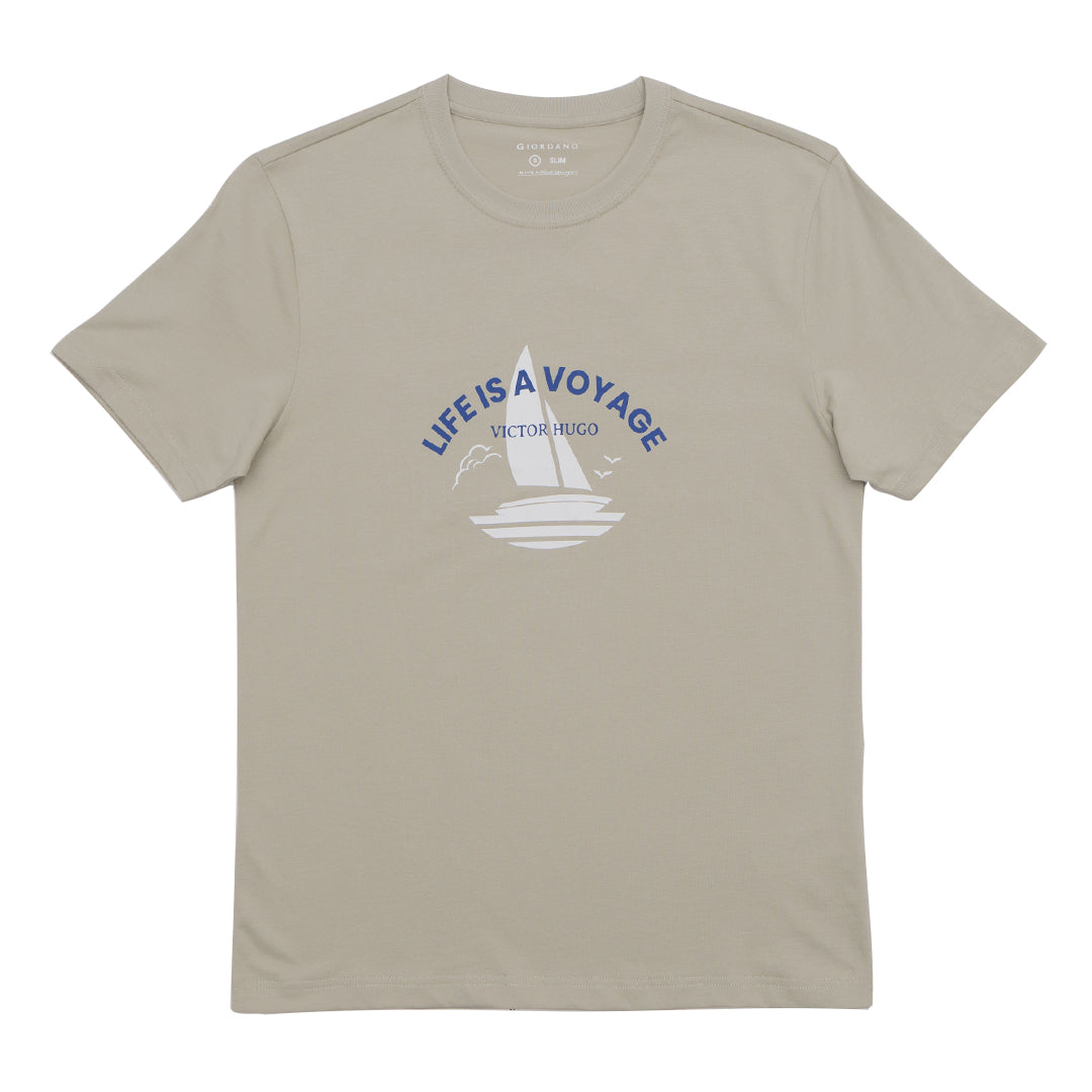 GIORDANO Men's Crew Neck Message Printed Tee (01095302)