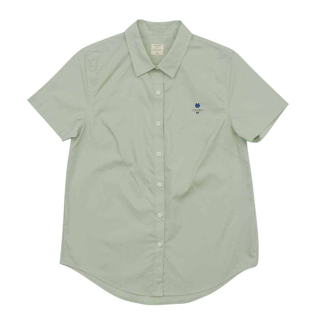 GIORDANO Women's Classic Man Cotton Poplin Short Sleeves Shirt (05345250)