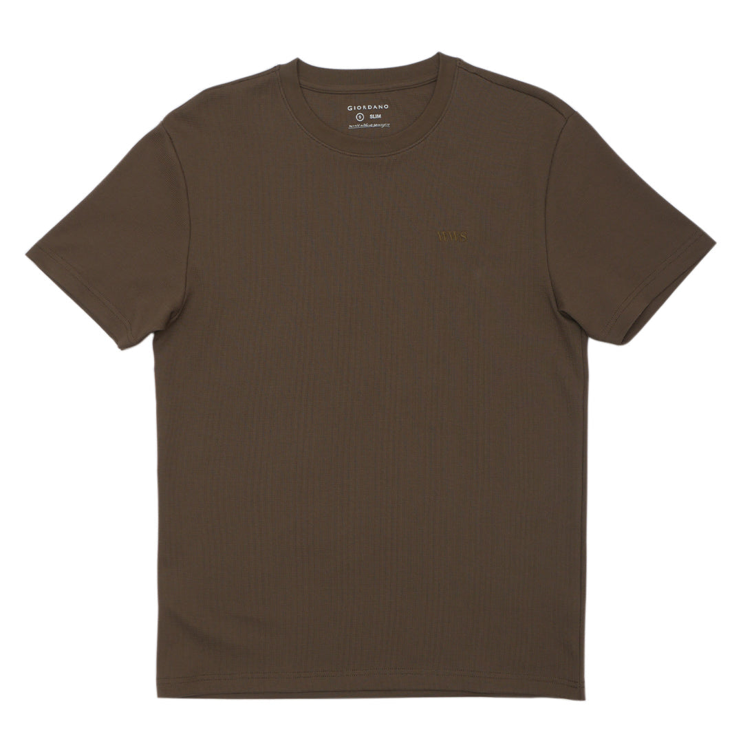 GIORDANO Men's WWS Waffle Crew Neck Tee (01025205)