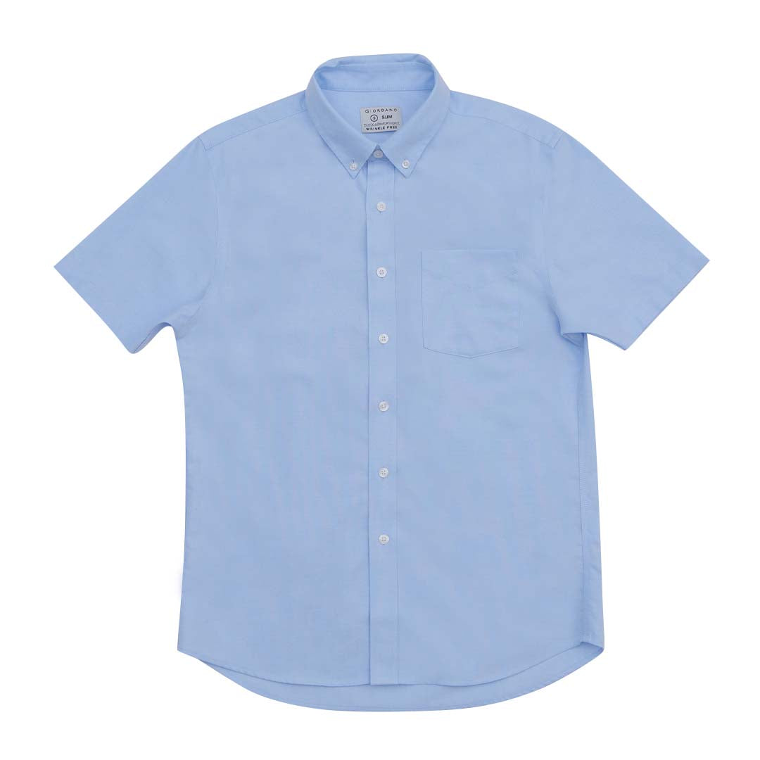 GIORDANO Men's Cotton Wrinkle Free Short Sleeves Oxford Shirt (01045208)