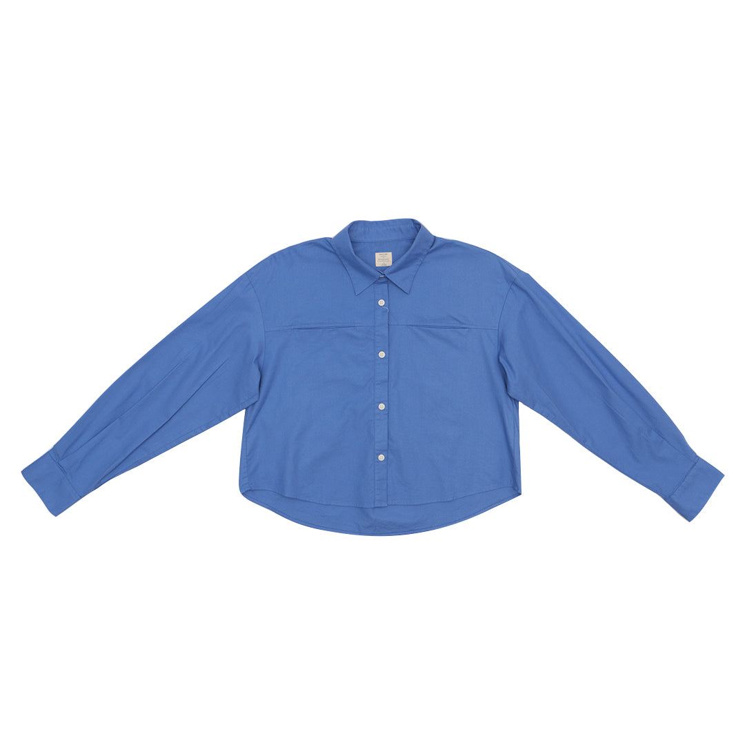 GIORDANO Women's Stretch Oxford Acute Collar Long Sleeves Loose Fit Shirt  (05345001)