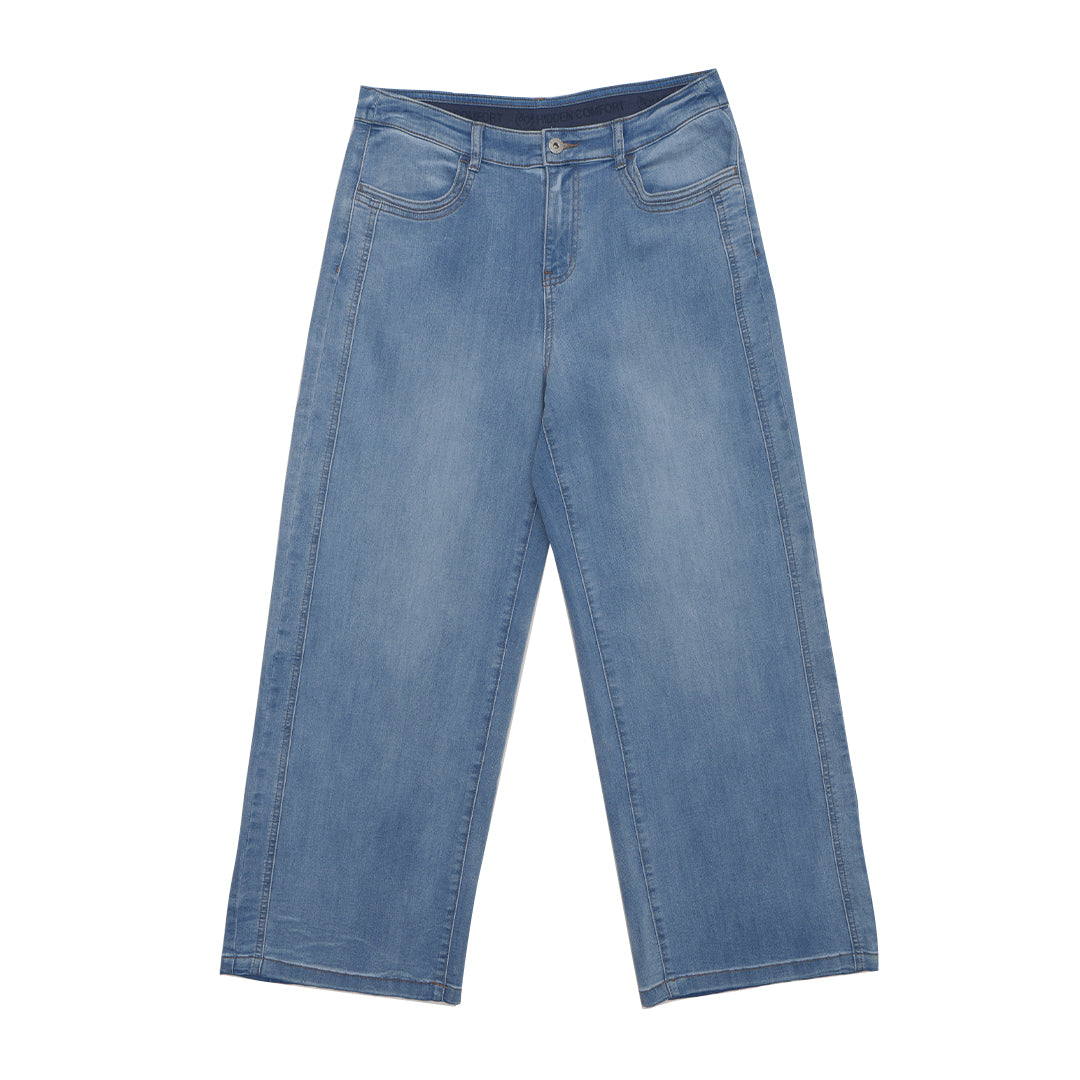 GIORDANO Women's High Waist Wide Leg Denim Pants (05415039)