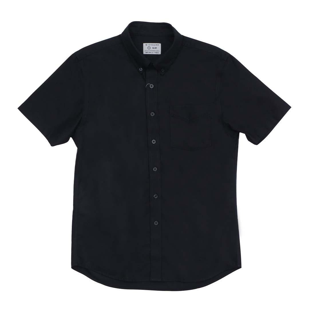 GIORDANO Men's Cotton Wrinkle Free Short Sleeves Oxford Shirt (01045208)