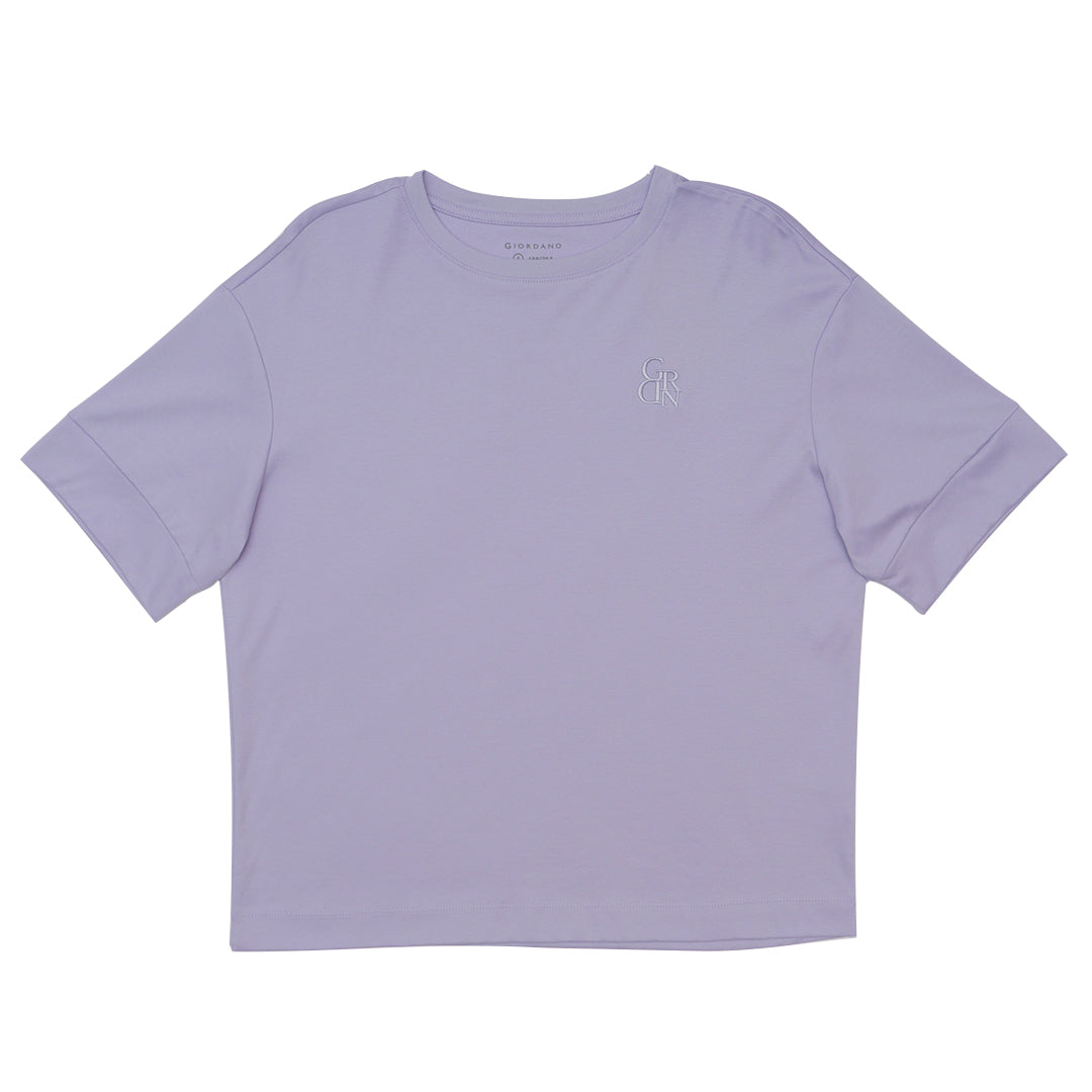 GIORDANO Women's Liquid Touch Embroidered Loose Fit Tee (05325219)