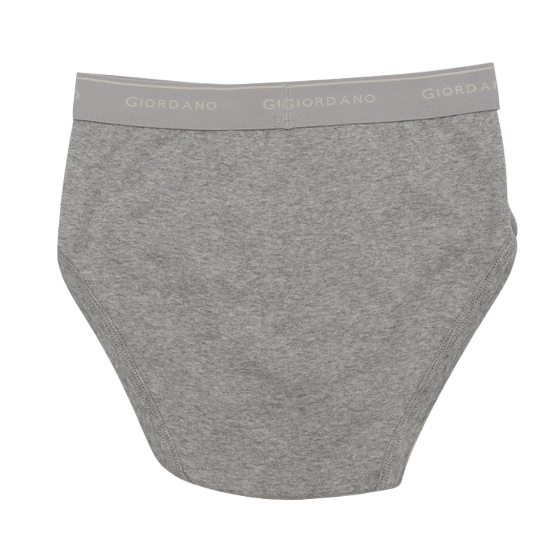 GIORDANO Men's Cotton Ribbed 6 in a Pack Essential Classic Brief (01175114)