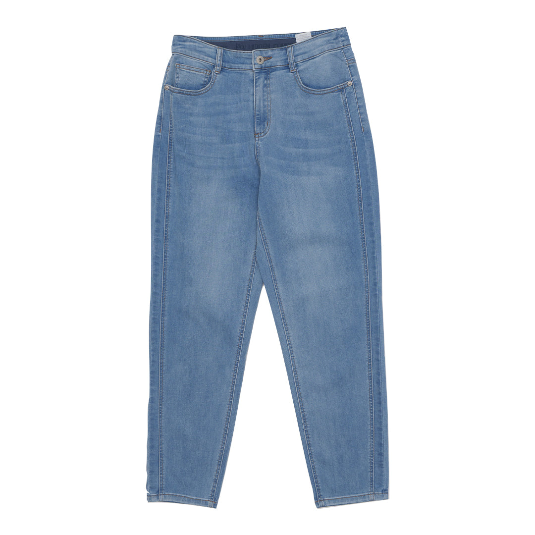 GIORDANO Women's Denim High Waist Mom Straight Fit Pocket Jeans (05415024)