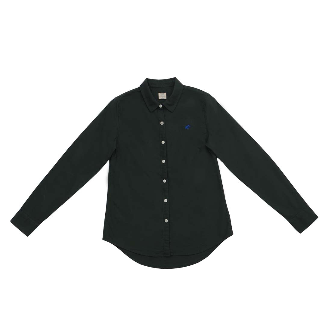 GIORDANO Women's Frog Cotton Oxford Acute Collar Long Sleeves Eco Soft Shirt  (05345034)