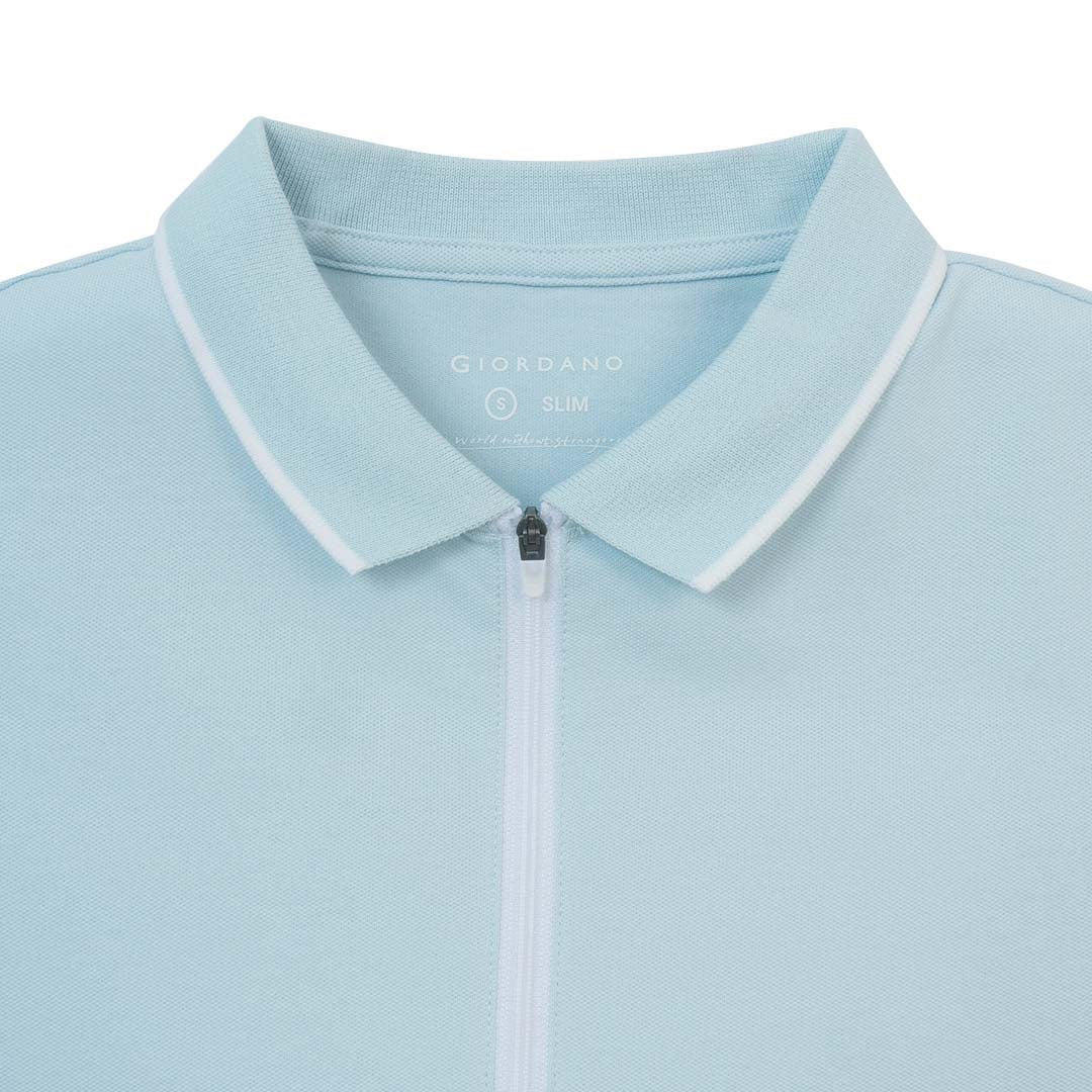 GIORDANO Men's Cotton Lycra Tapered Fit Solid Polo (01010250)