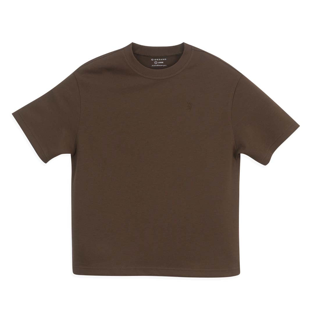 GIORDANO Men's Jacquard Crew Neck Loose Fit Tee (01026218)