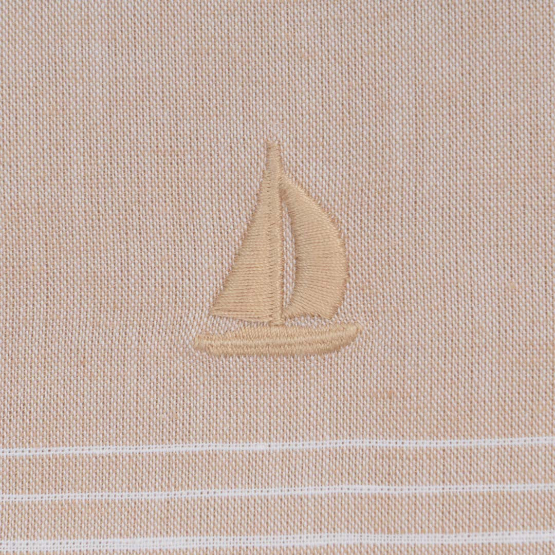GIORDANO Men's Linen Cotton Lyocell Short Sleeves Slim Fit Embroidery Shirt (01046252)