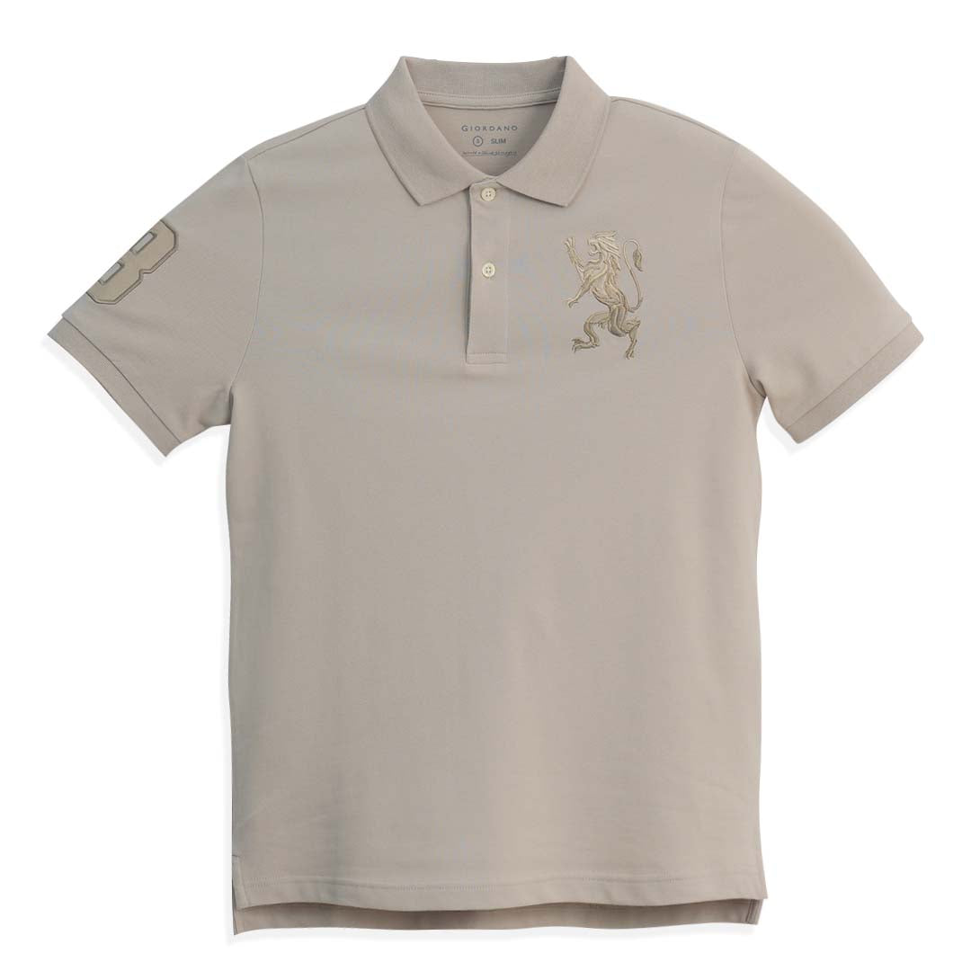 GIORDANO Men's 3D Lion Slim Fit Polo (01016222)
