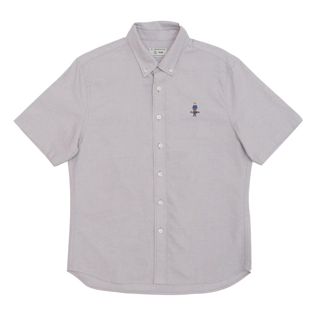 GIORDANO Men's Classic Man Short Sleeves Oxford Shirt (01045294)