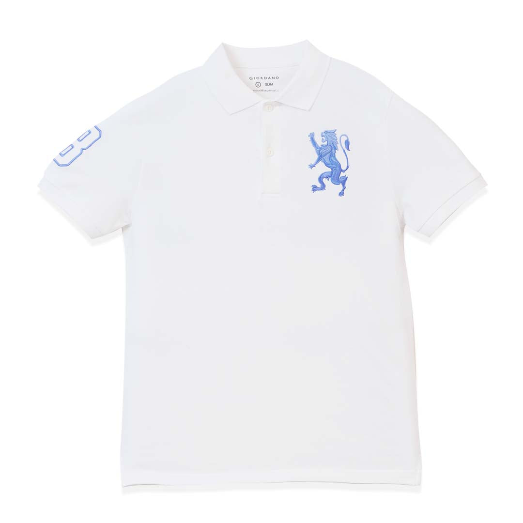 GIORDANO Men's 3D Lion Slim Fit Polo (01016222)