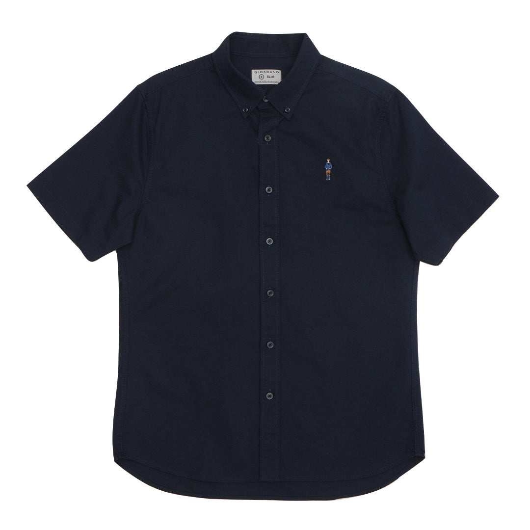 GIORDANO Men's Classic Man Short Sleeves Oxford Shirt (01045294)