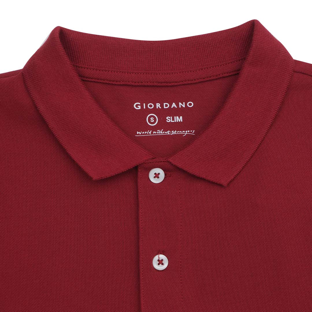 GIORDANO Men's Cotton Lycra Solid Polo (01015317)