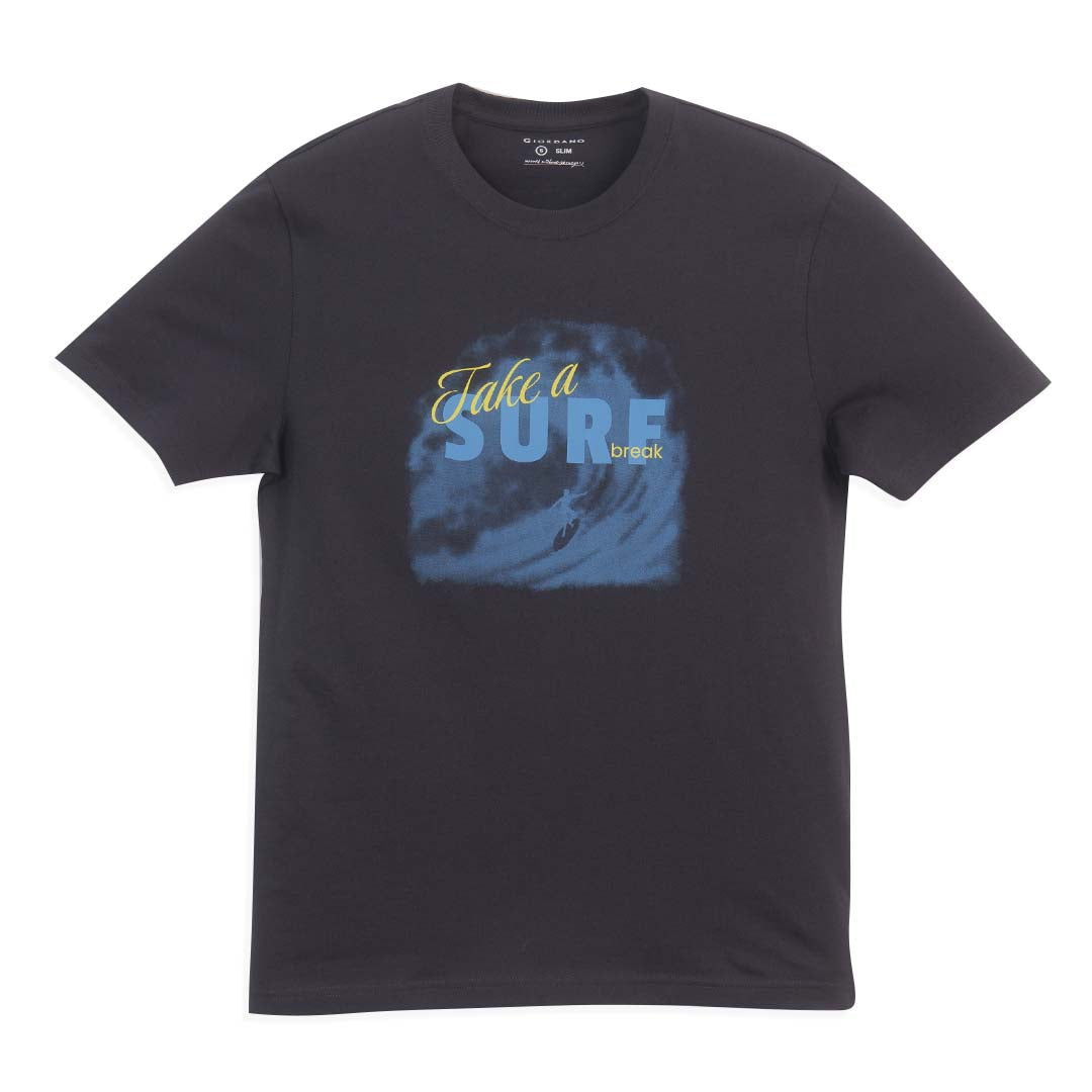 GIORDANO Men's Cotton Jersey Slim Fit Printed Tee (01096302)