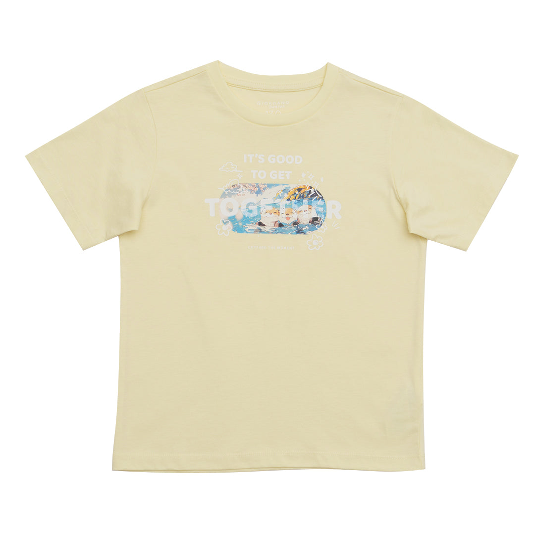 GIORDANO Junior Girl's  Cotton Jersey Crew Neck Printed Tee (03395204)