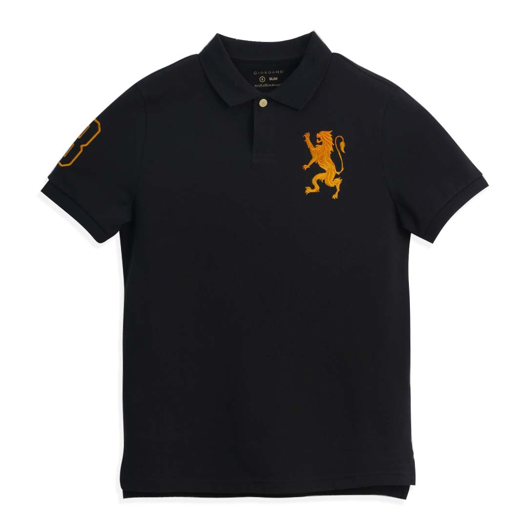 GIORDANO Men's 3D Lion Slim Fit Polo (01016225)
