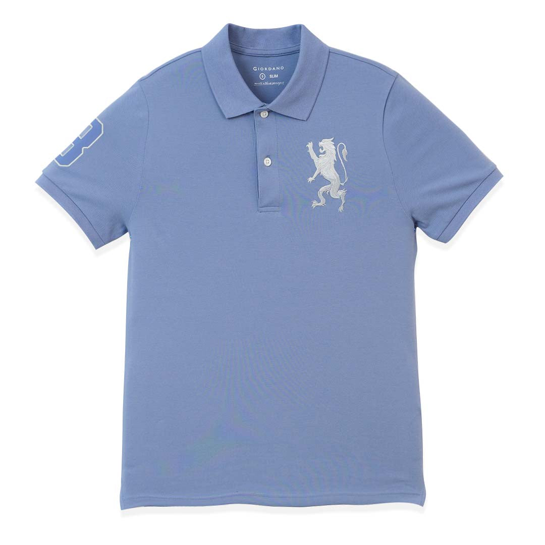 GIORDANO Men's 3D Lion Slim Fit Polo (01016222)
