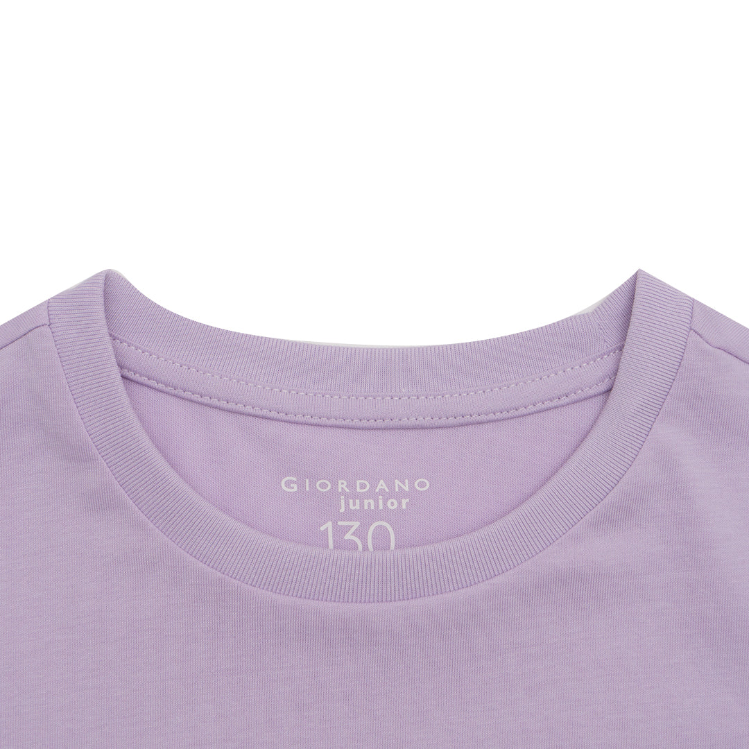 GIORDANO Junior Girl's  Cotton Jersey Crew Neck Printed Tee (03395204)