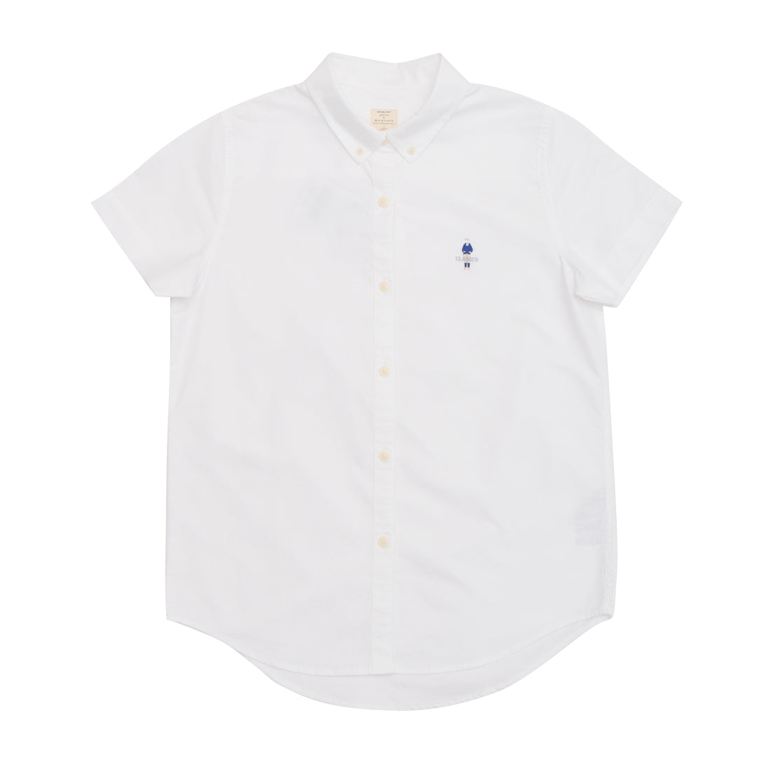 GIORDANO Women's Classic Man Oxford Acute Collar Short Sleeves Eco Soft Shirt (05345231)