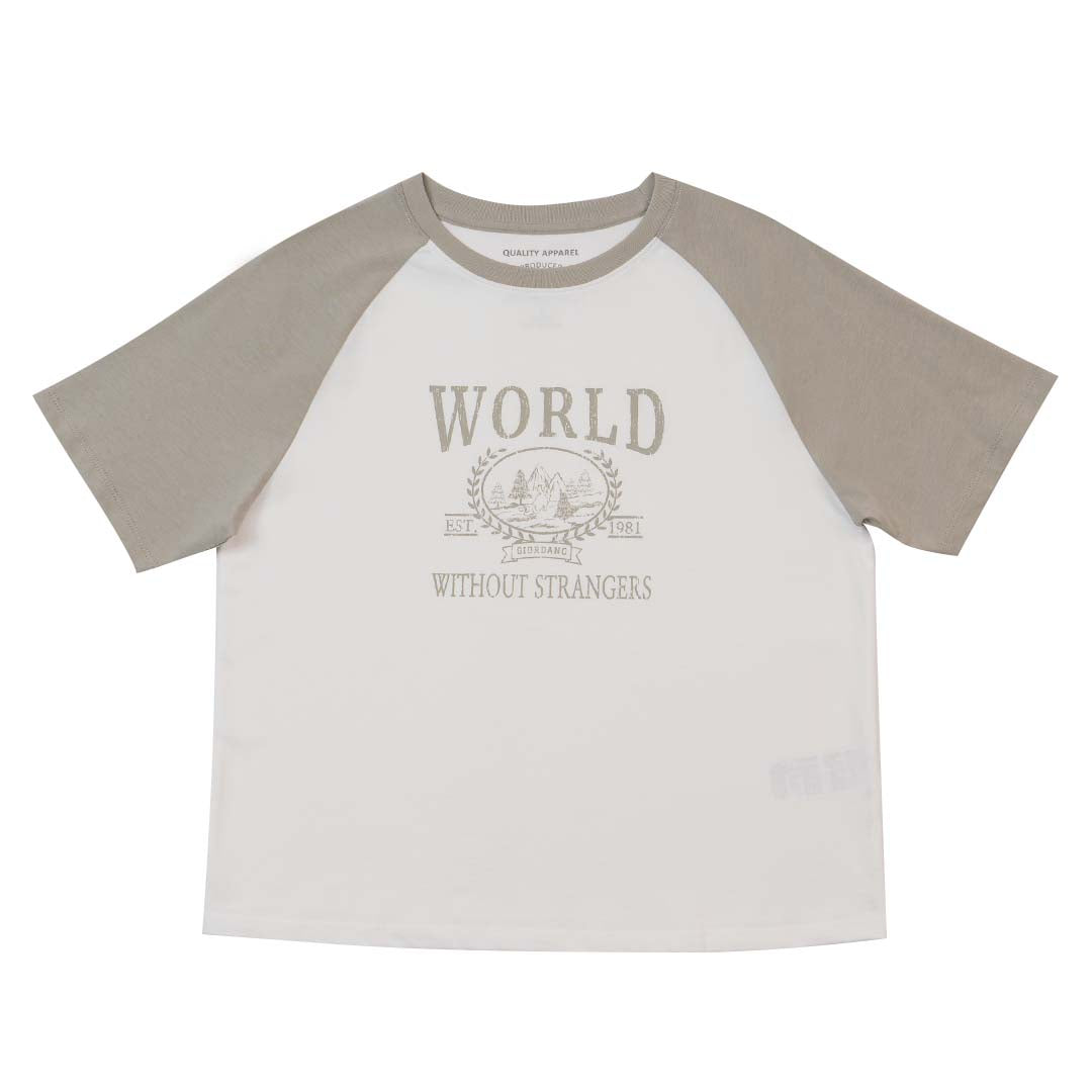GIORDANO Women's WWS Boyfriend Fit Printed Tee  (05395314)