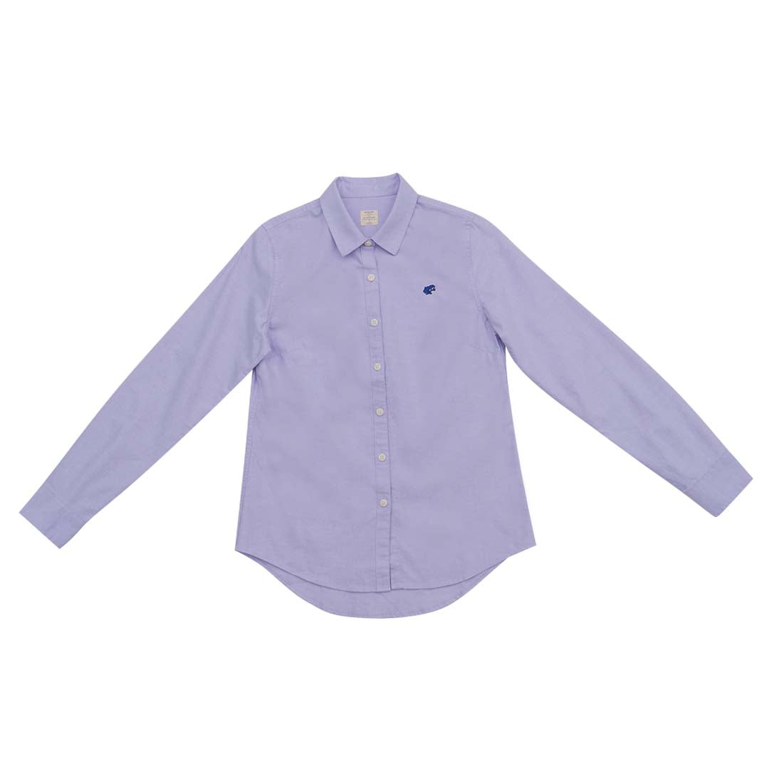 GIORDANO Women's Frog Cotton Oxford Acute Collar Long Sleeves Eco Soft Shirt  (05345034)