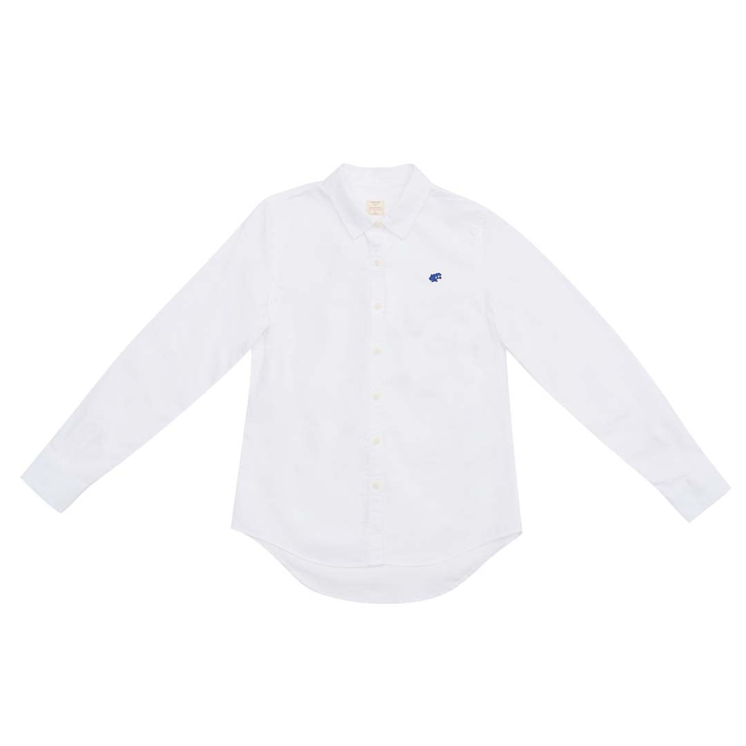 GIORDANO Women's Frog Cotton Oxford Acute Collar Short Sleeves Eco Soft Shirt (05345034)